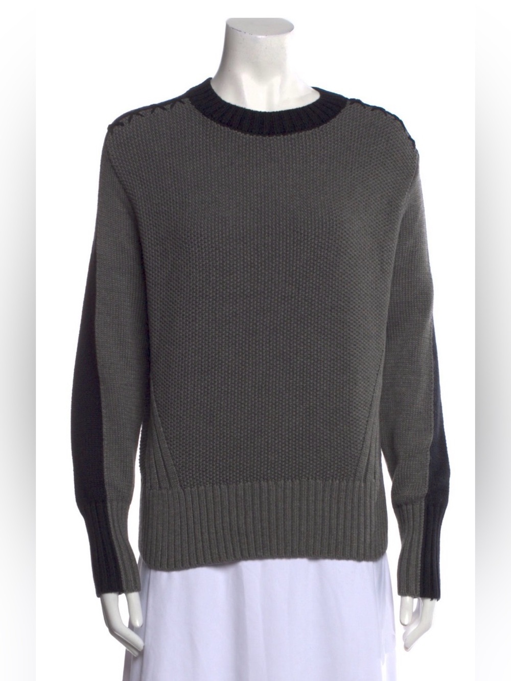 $298 Alp N Rock ANR+ Grey and Black Colorblock Organic Cotton Sweater Size XL - Picture 1 of 8
